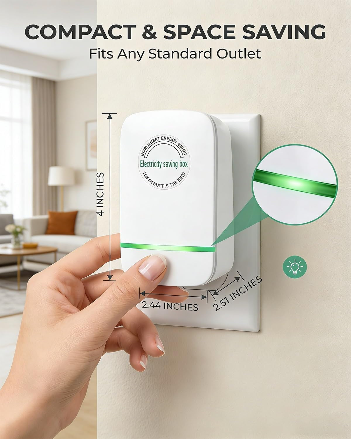 Smart Power Saver Plug, 2026 Electricity Saving Box Energy Saving Device with Voltage Stabilizer Surge Protector Overload Protection Compact Plug and Play for Home Office