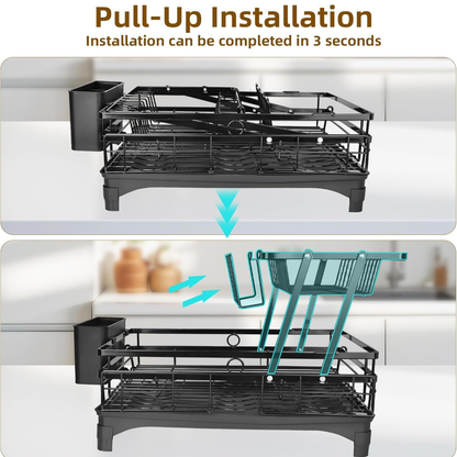 2-Tier Dish Drying Rack – Expandable Kitchen Organizer