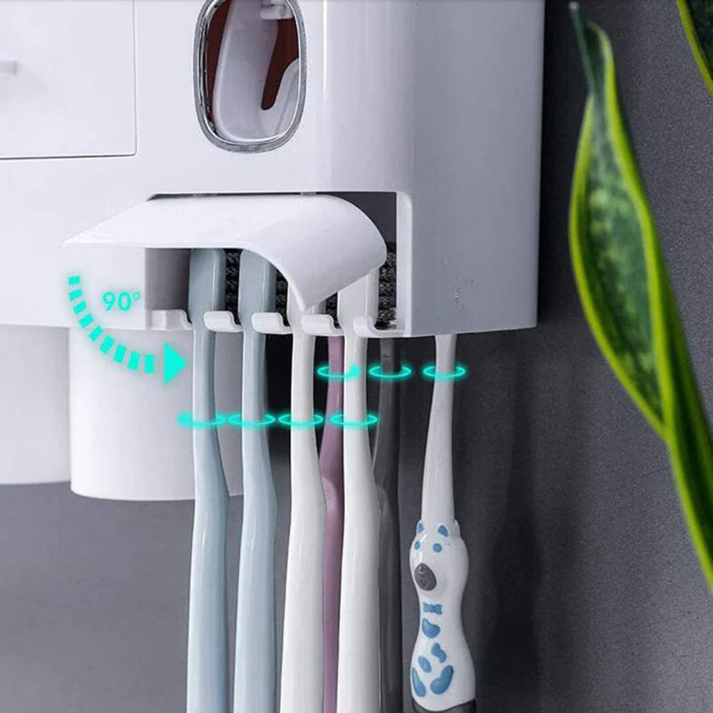 Multifunction Toothpaste Dispenser Magnetic Adsorption Inverted Toothbrush Holder Storage Rack Bathroom Accessories