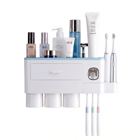 Multifunction Toothpaste Dispenser & Toothbrush Holder