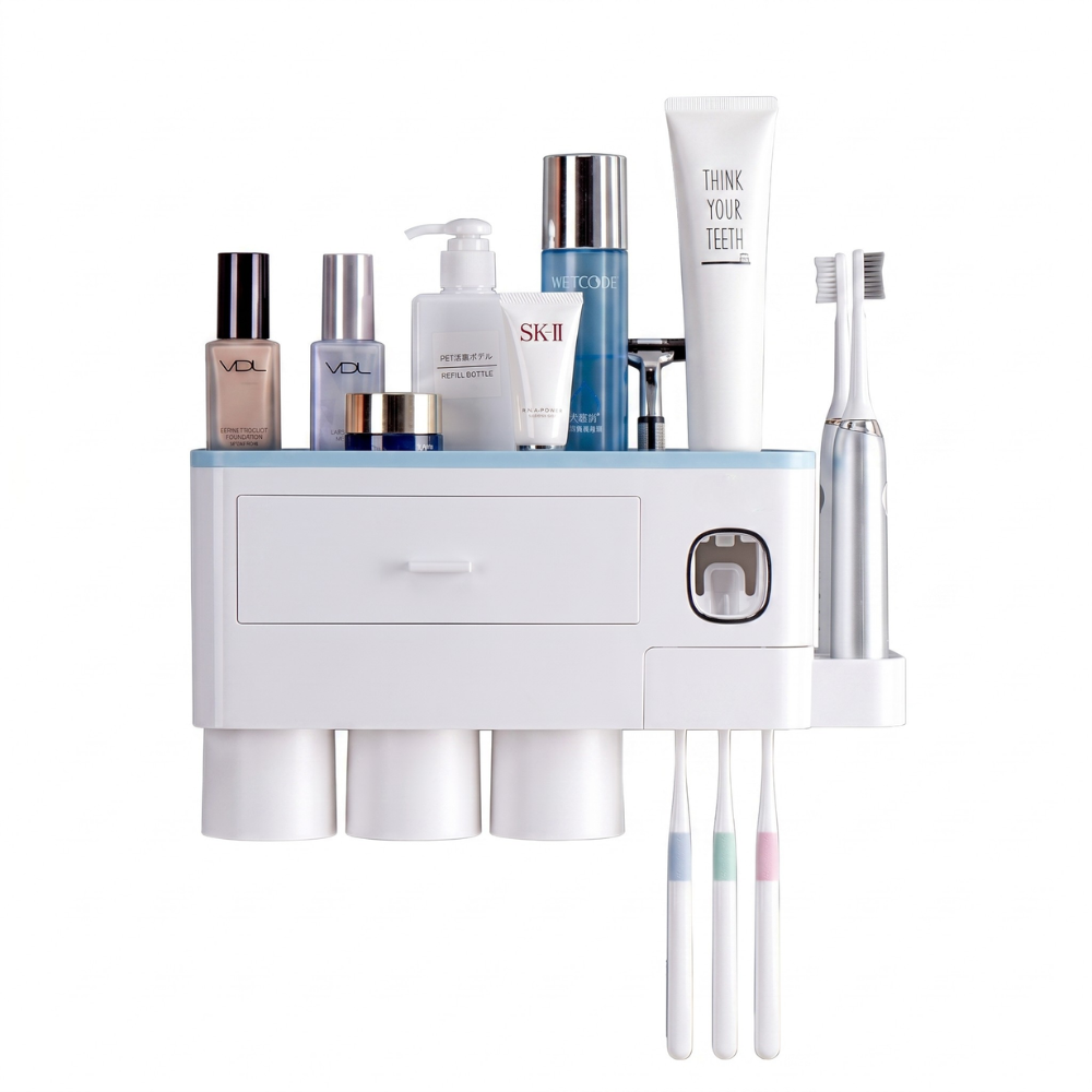 Multifunction Toothpaste Dispenser & Toothbrush Holder