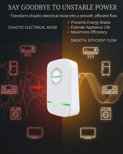 Smart Power Saver Plug, 2026 Electricity Saving Box Energy Saving Device with Voltage Stabilizer Surge Protector Overload Protection Compact Plug and Play for Home Office